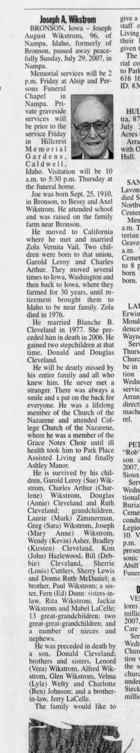 Clipping from Sioux City Journal